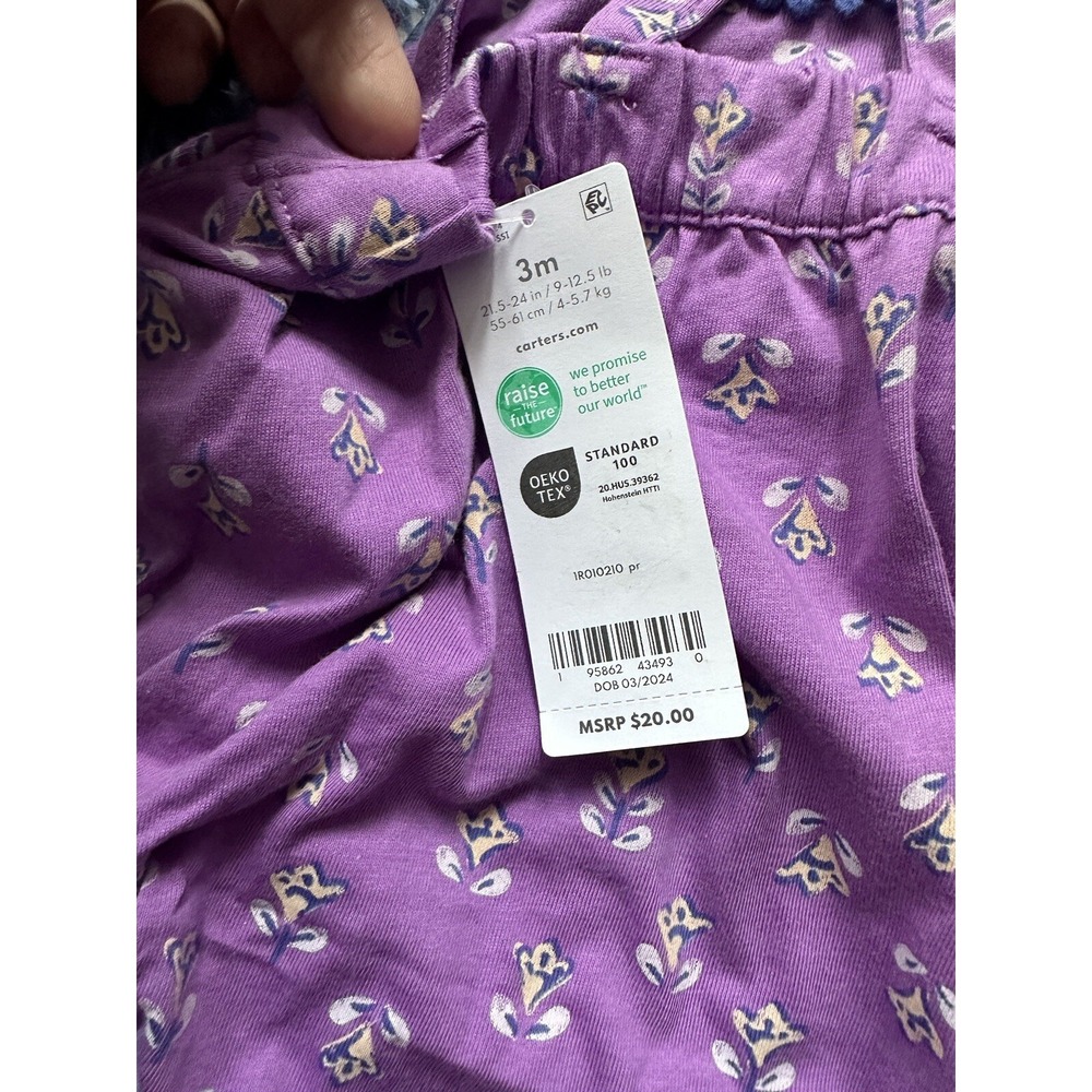 Carters NWT 3M Baby Floral Bubble Romper - Picture 4 of 5